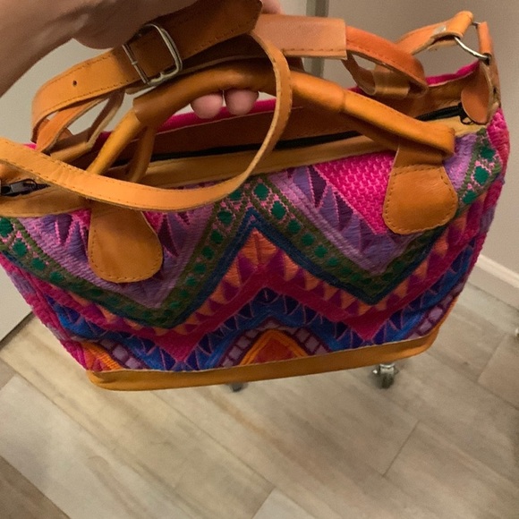 BOHO Multicolor Slingbag Leather Handmade - Picture 12 of 16